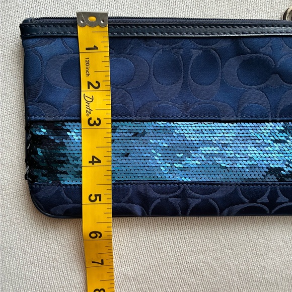 Coach Navy Blue Sequin Wristlet - Picture 10 of 10